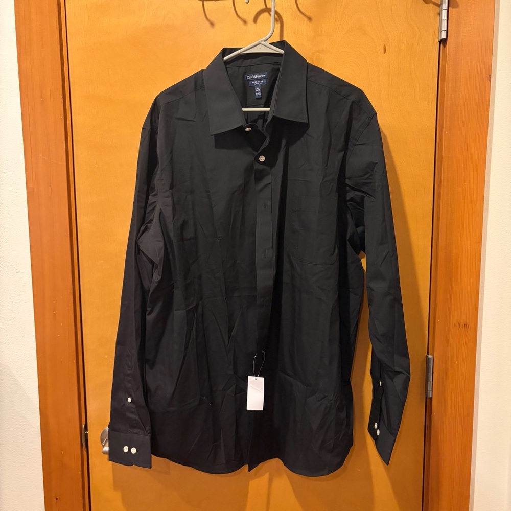 Croft & Barrow men’s black easy care 18 1/2 36/37 Button-Up Shirt